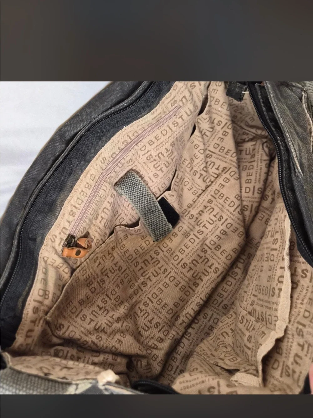 Bed Stu Brown & Olive Canvas Leather Messenger Bag
